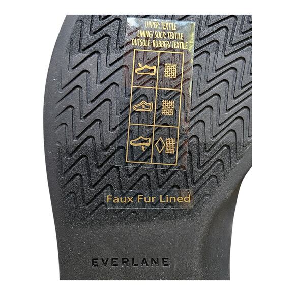 EVERLANE Women's 7 Sandals Renew Teddy Sport Faux Fur Sherpa Lined Black NEW - Picture 9 of 9